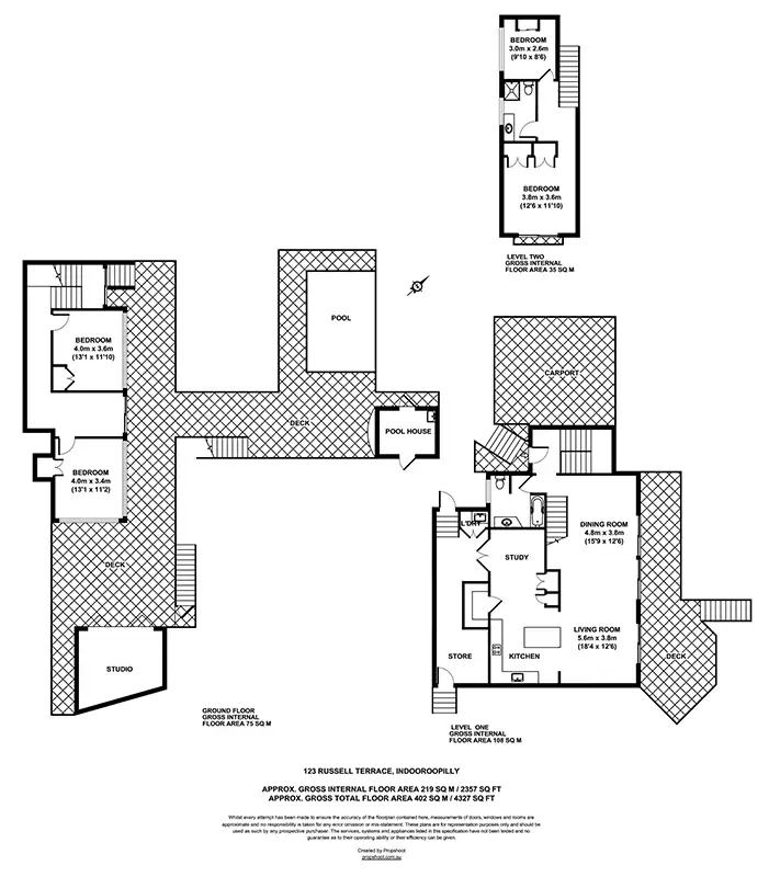 Floorplan of Homely house listing, 123 Russell Tce, Indooroopilly QLD