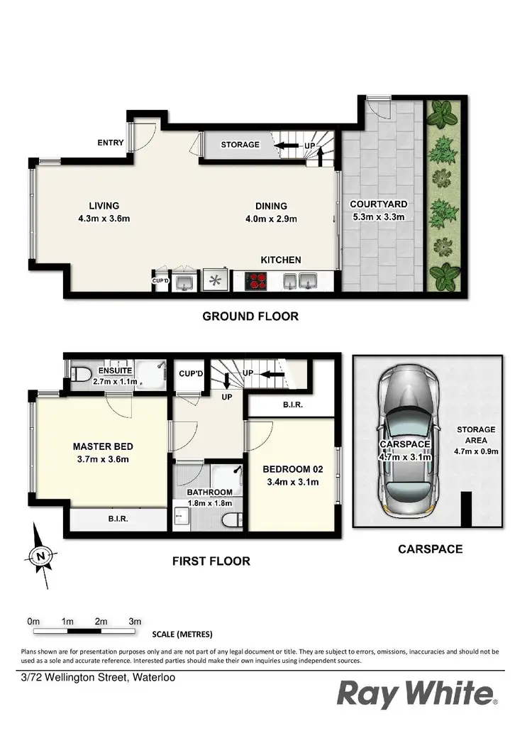 Floorplan of Homely townhouse listing, 3/72 Wellington St, Waterloo NSW