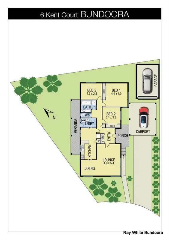 Floorplan of Homely house listing, 6 Kent Ct, Bundoora VIC
