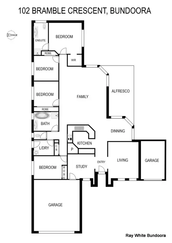 Floorplan of Homely house listing, 102 Bramble Cres, Bundoora VIC
