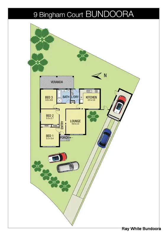 Floorplan of Homely house listing, 9 Bingham Ct, Bundoora VIC