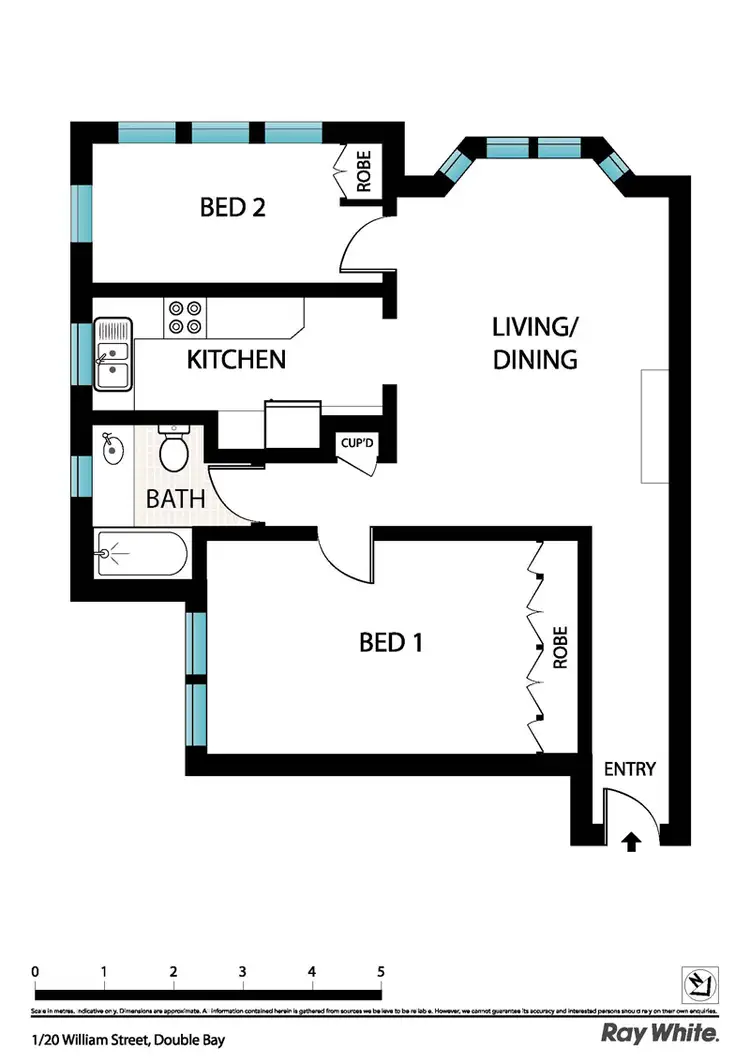 Floorplan of Homely apartment listing, 1/20 William St, Double Bay NSW