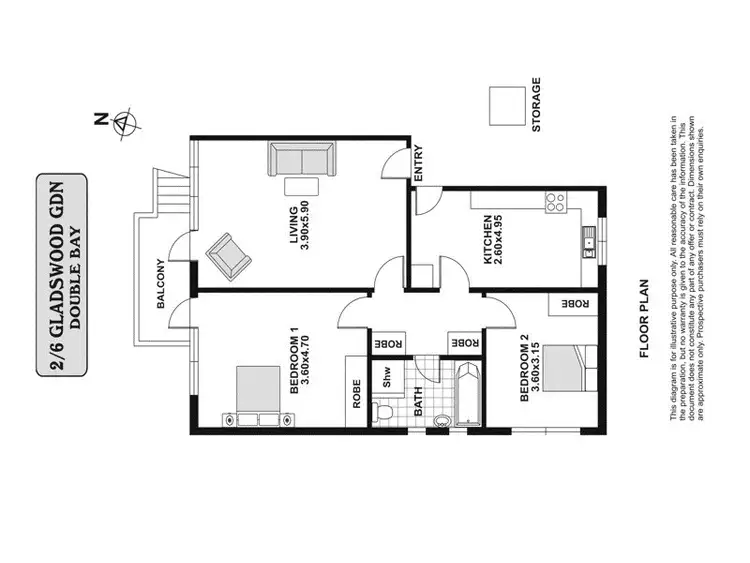 Floorplan of Homely apartment listing, 2/6 Gladswood Gdns, Double Bay NSW
