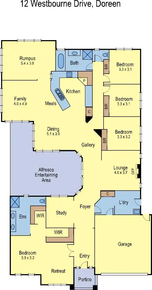 Floorplan of Homely house listing, 12 Westbourne Dr, Doreen VIC