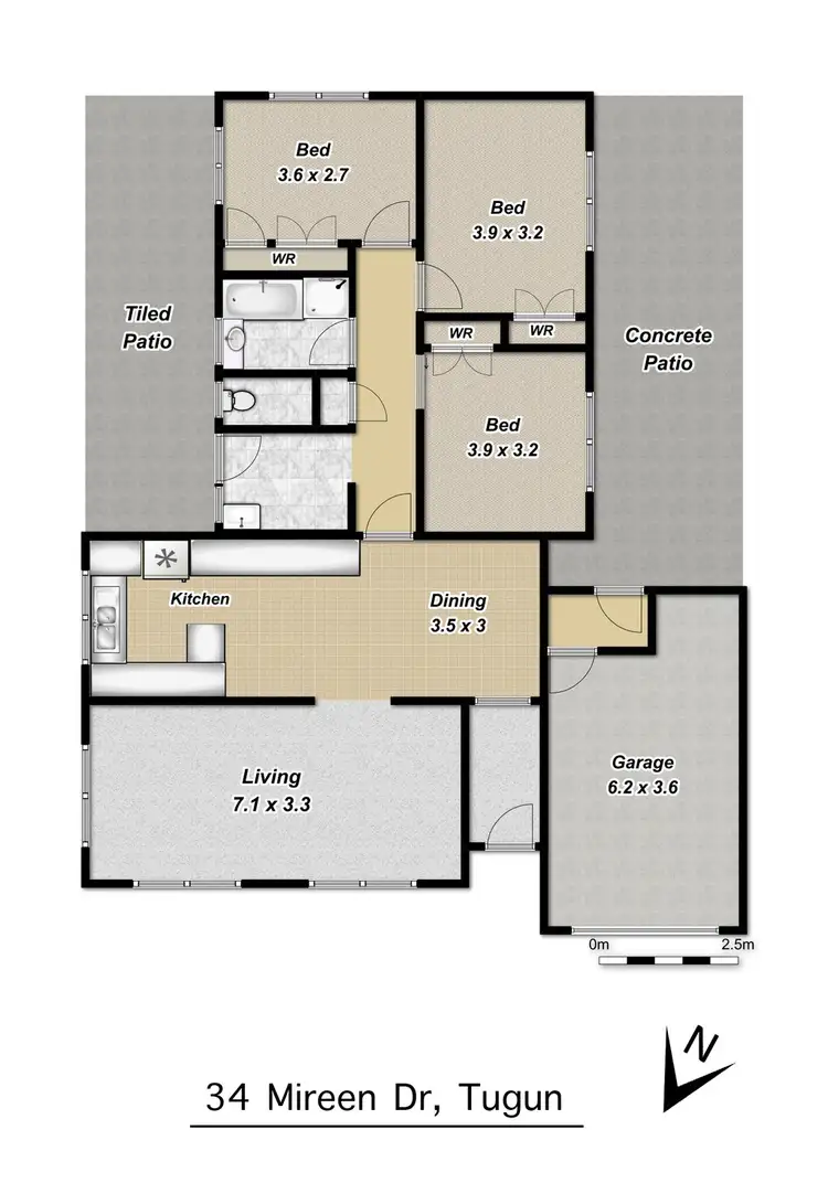 Floorplan of Homely house listing, 34 Mirreen Dr, Tugun QLD