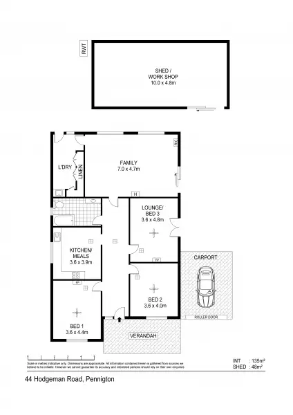 Floorplan of Homely house listing, 44 Hodgeman Rd, Pennington SA