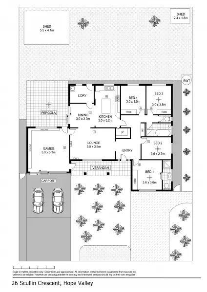 Floorplan of Homely house listing, 26 Scullin Cres, Hope Valley SA