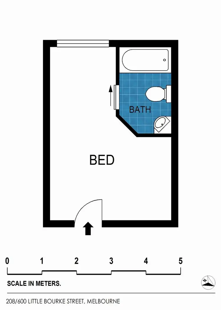 Floorplan of Homely apartment listing, 208/600 Little Bourke St, Melbourne (CBD) VIC