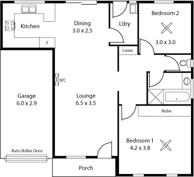 Floorplan of Homely house listing, 3/12 Hawke St, Albert Park SA