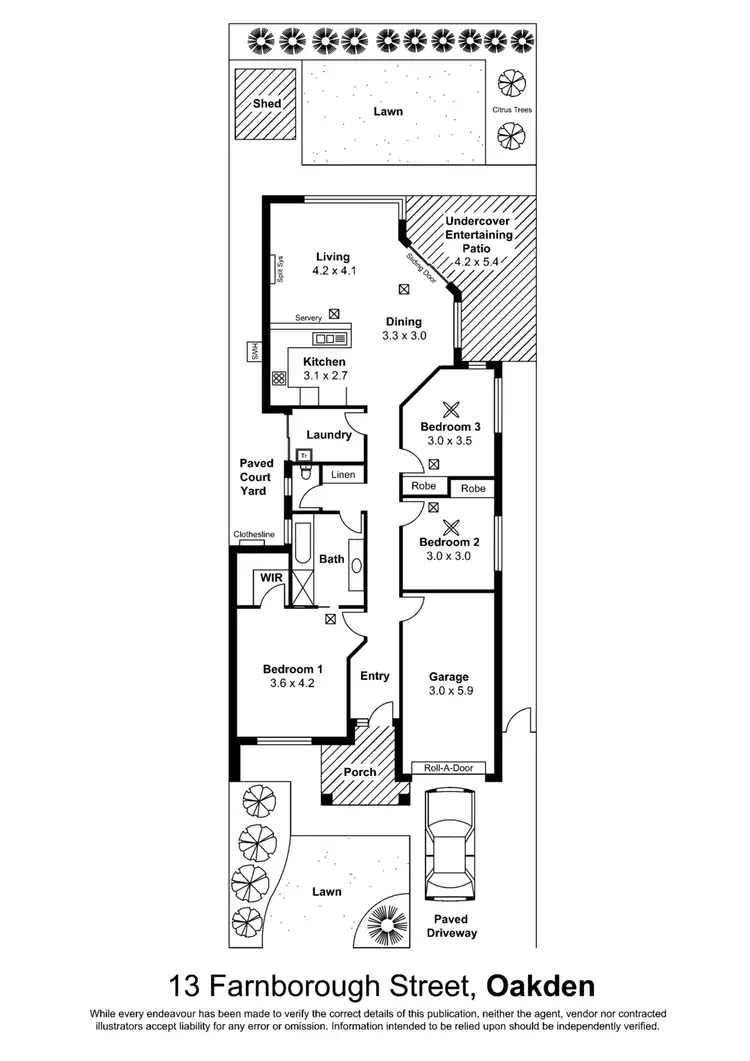 Floorplan of Homely house listing, 13 Farnborough St, Oakden SA