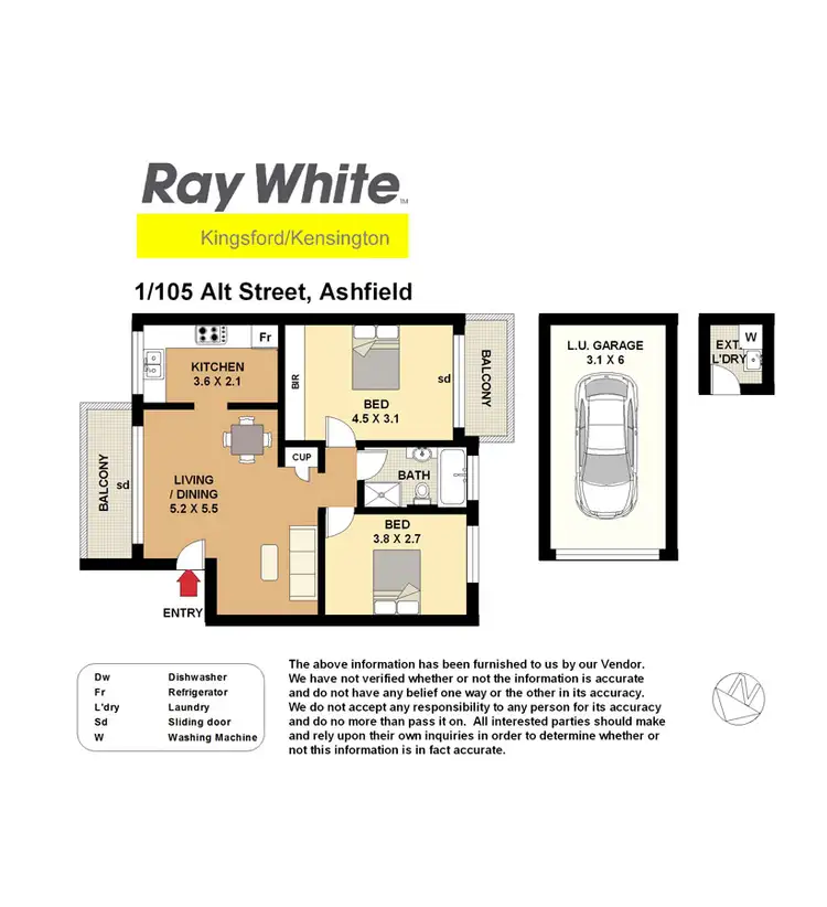 Floorplan of Homely apartment listing, 1/105 Alt St, Ashfield NSW