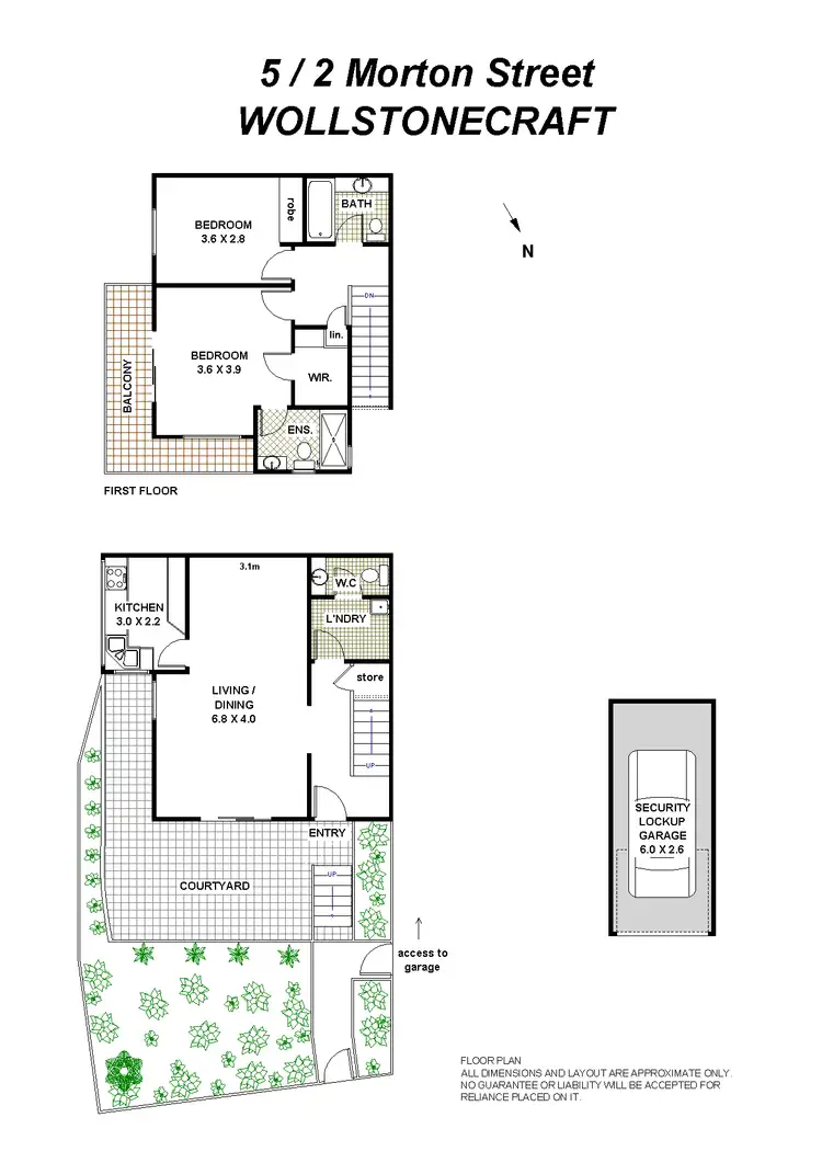 Floorplan of Homely townhouse listing, 5/2 Morton St, Wollstonecraft NSW