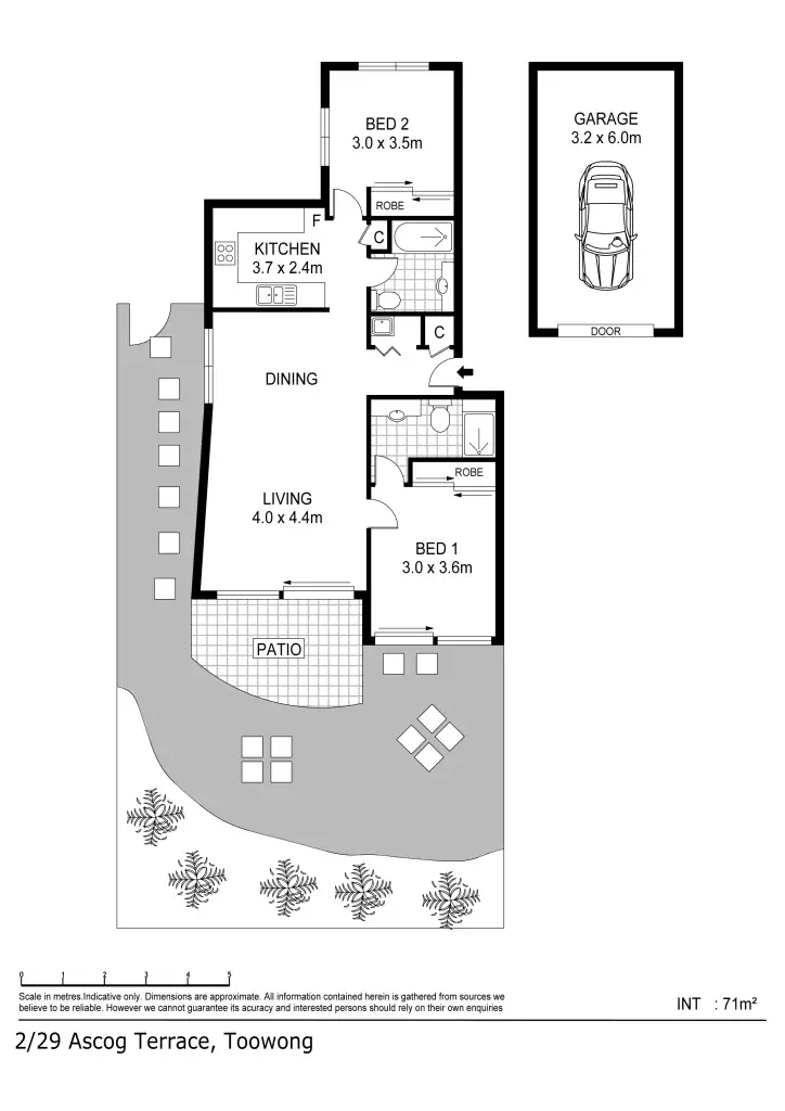 Floorplan of Homely unit listing, 2/29 Ascog Tce, Toowong QLD