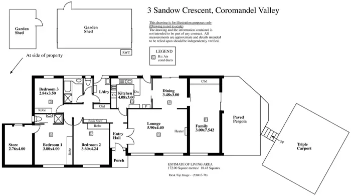 Floorplan of Homely house listing, 3 Sandow Cres, Coromandel Valley SA