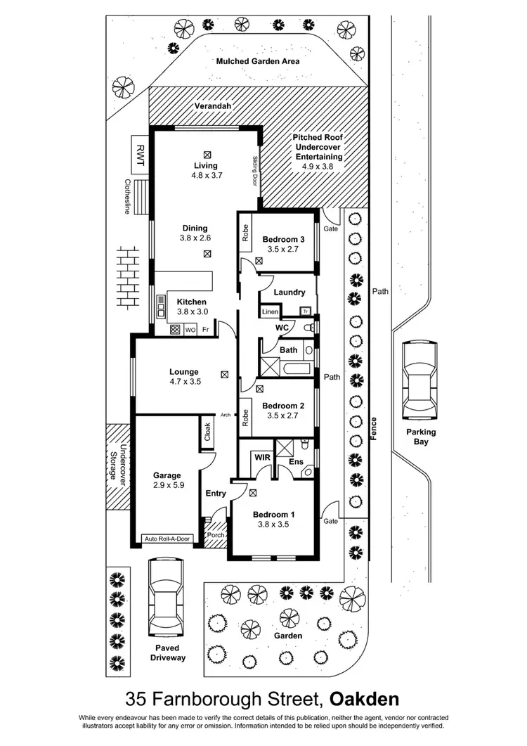 Floorplan of Homely house listing, 35 Farnborough St, Oakden SA