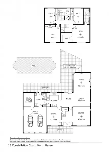 Floorplan of Homely house listing, 13 Constellation Ct, North Haven SA