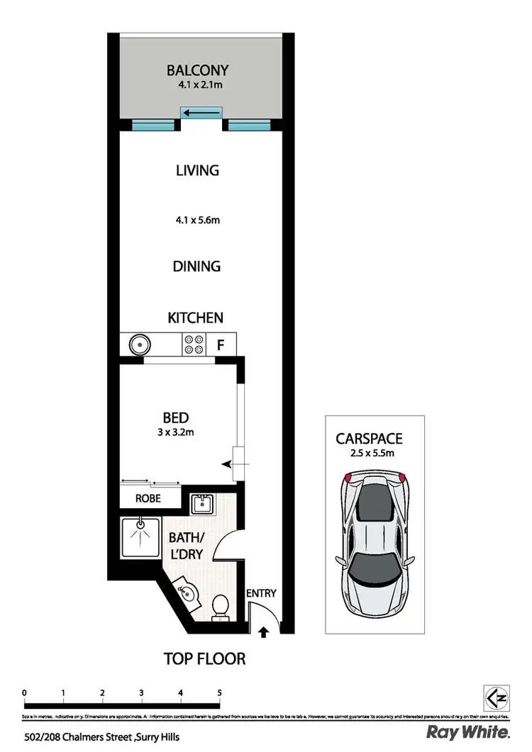 Floorplan of Homely apartment listing, 502/208 Chalmers St, Surry Hills NSW