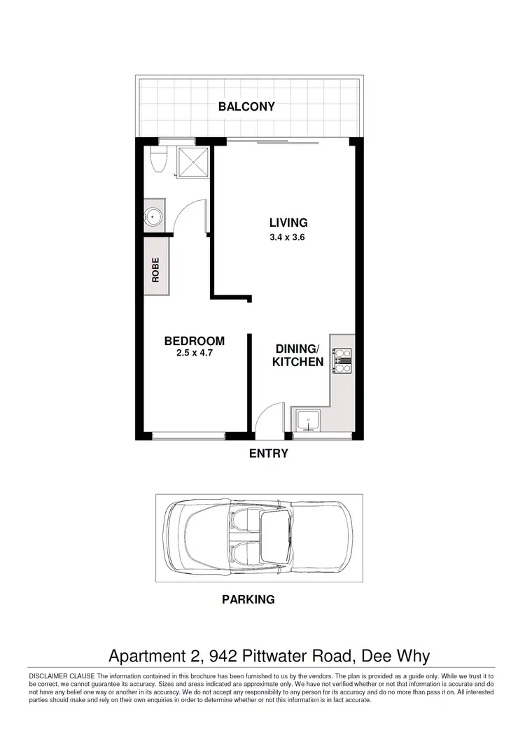 Floorplan of Homely unit listing, 2/942 Pittwater Rd, Dee Why NSW