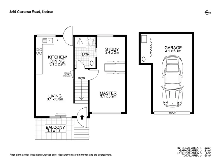 Floorplan of Homely unit listing, 3/2 Clarence Rd, Kedron QLD