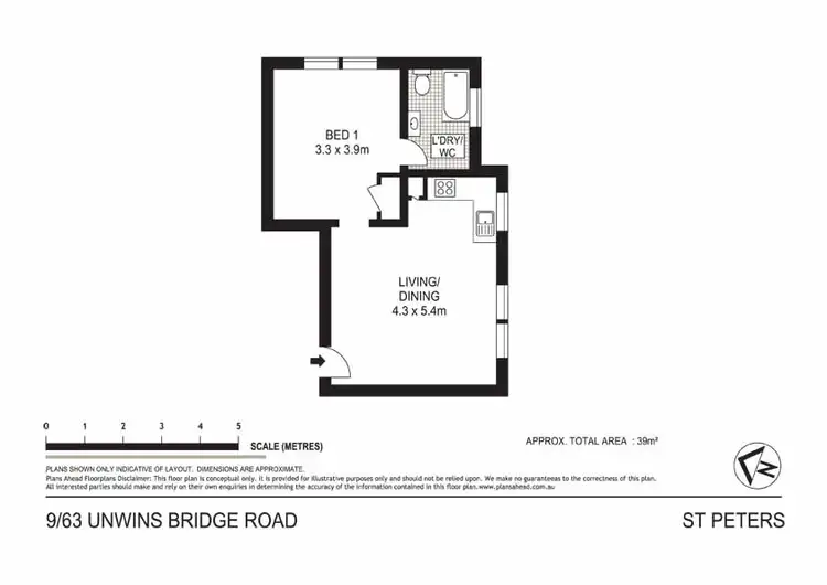Floorplan of Homely apartment listing, 9/63 Unwins Bridge Rd, Sydenham NSW