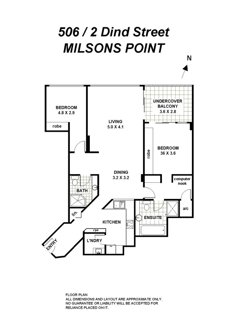 Floorplan of Homely apartment listing, 506/2 Dind St, Milsons Point NSW