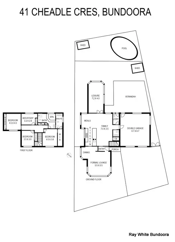 Floorplan of Homely house listing, 41 Cheadle Cres, Bundoora VIC
