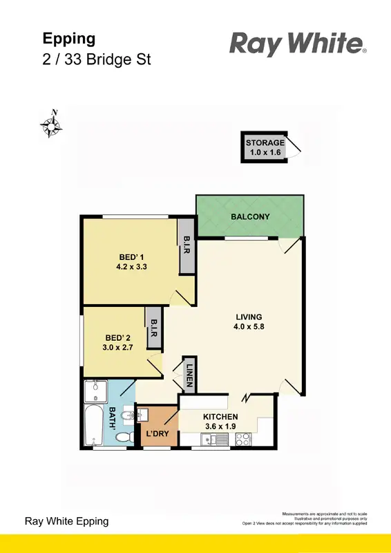 Floorplan of Homely unit listing, 2/33 Bridge St, Epping NSW