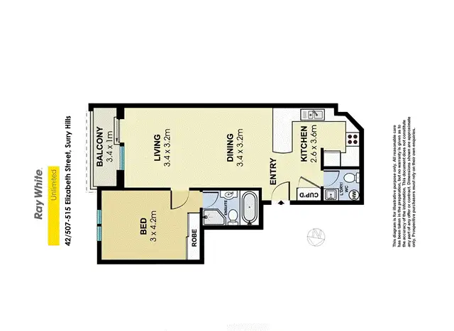 Floorplan of Homely apartment listing, 42/507 Elizabeth St, Surry Hills NSW