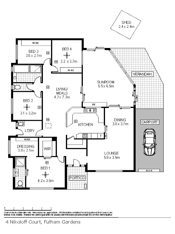 Floorplan of Homely house listing, 4 Nikoloff Ct, Fulham Gardens SA