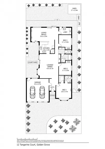 Floorplan of Homely house listing, 12 Tangerine Ct, Golden Grove SA