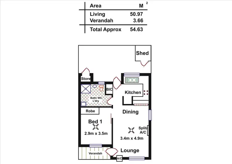 Floorplan of Homely unit listing, 12/38 Murray Tce, Oaklands Park SA