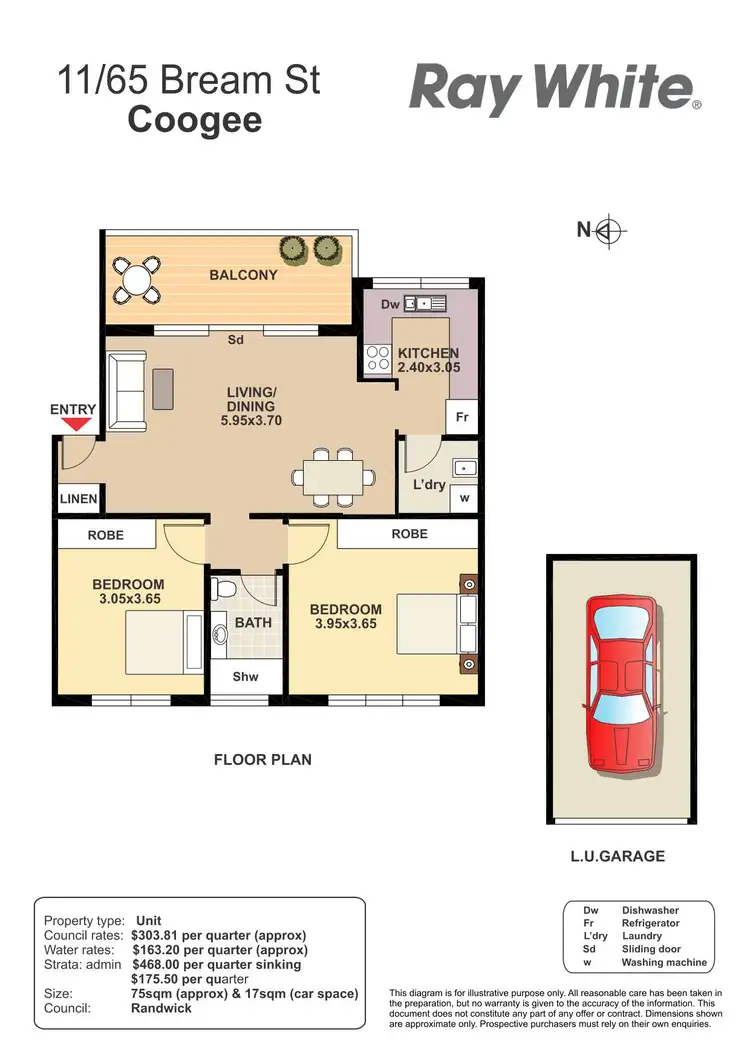 Floorplan of Homely apartment listing, 11/65 Bream St, Coogee NSW