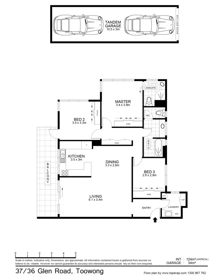 Floorplan of Homely unit listing, 37/36 Glen Rd, Toowong QLD
