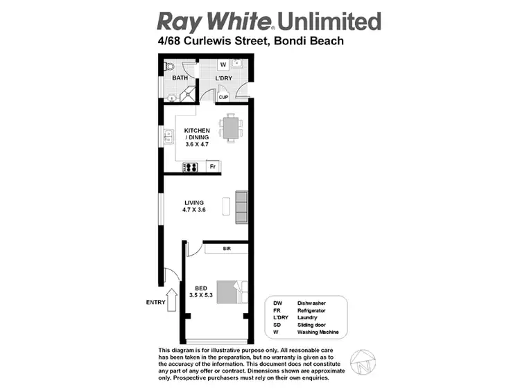 Floorplan of Homely apartment listing, 4/68-70 Curlewis St, Bondi Beach NSW