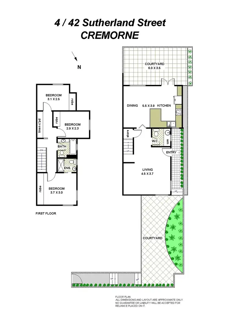 Floorplan of Homely townhouse listing, 4/42 Sutherland St, Cremorne NSW