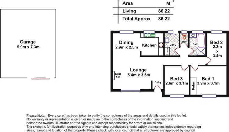 Floorplan of Homely house listing, 1 Domain St, Moana SA