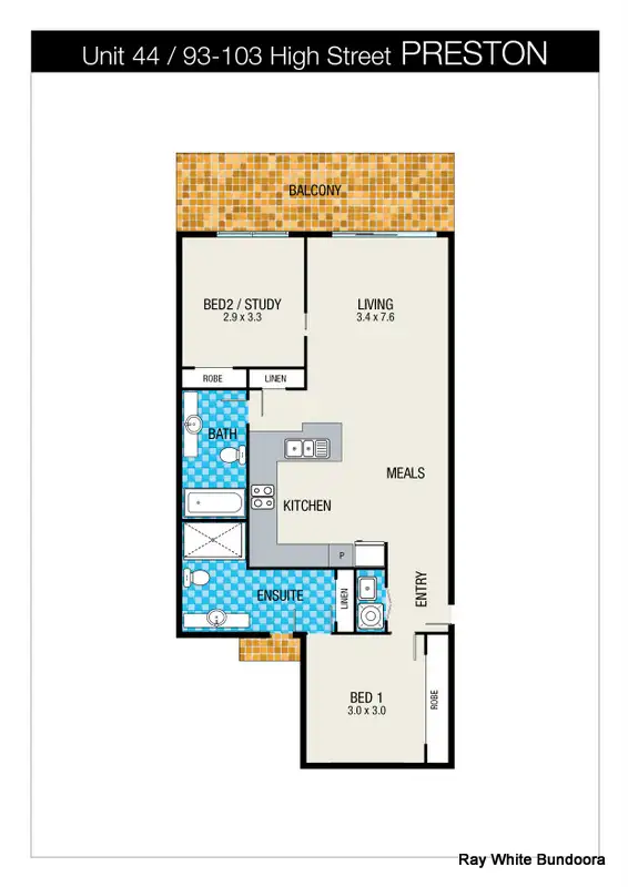 Floorplan of Homely apartment listing, 44/93-103 High St, Preston VIC