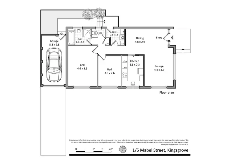 Floorplan of Homely villa listing, 1/5 Mabel St, Kingsgrove NSW