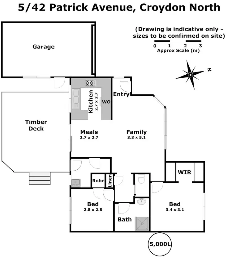 Floorplan of Homely unit listing, 5/42 Patrick Ave, Croydon North VIC