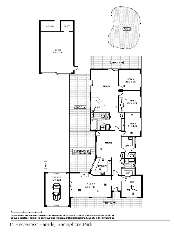 Floorplan of Homely house listing, 15 Recreation Pde, Semaphore Park SA