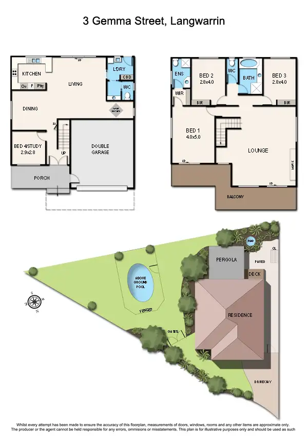 Floorplan of Homely house listing, 3 Gemma Ct, Langwarrin VIC