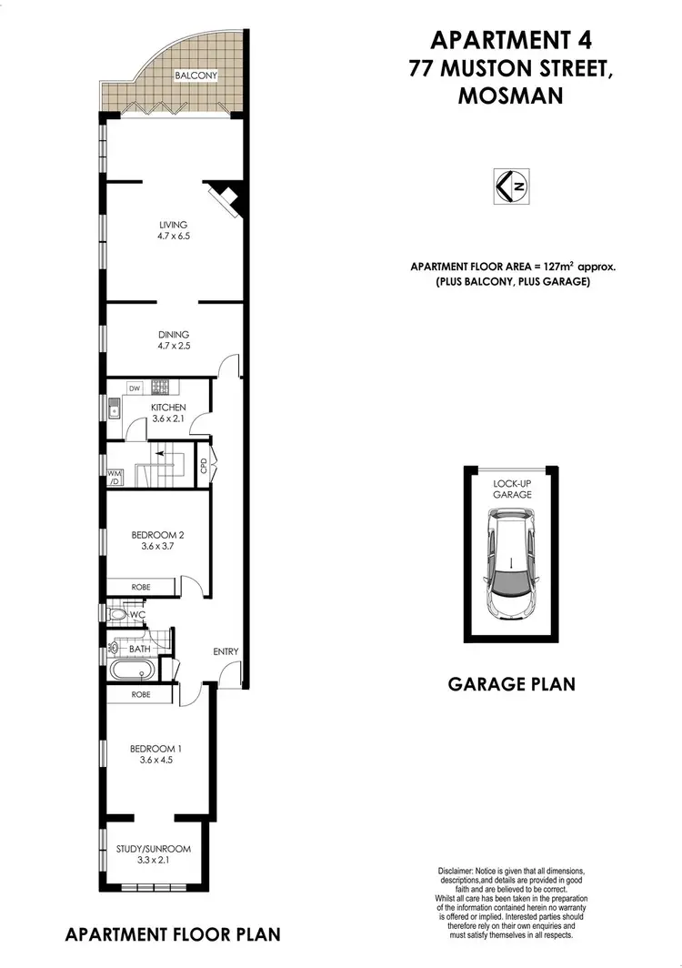 Floorplan of Homely apartment listing, 4/77 Muston St, Mosman NSW