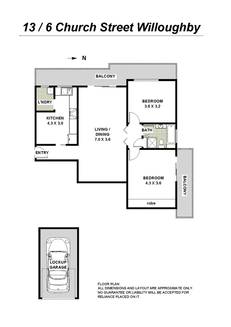 Floorplan of Homely unit listing, 13/6 Church St, Willoughby NSW