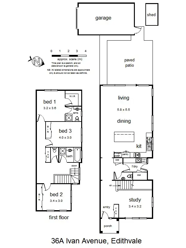 Floorplan of Homely townhouse listing, 36A Ivan Ave, Edithvale VIC