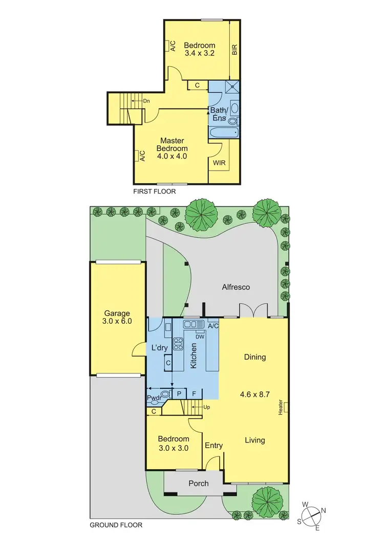 Floorplan of Homely townhouse listing, 2/1 Churchill Ave, Chadstone VIC