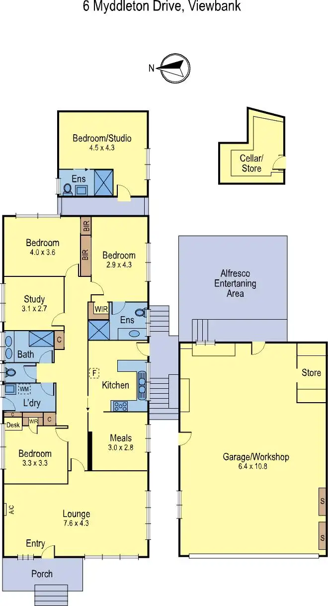 Floorplan of Homely house listing, 6 Myddleton Dr, Viewbank VIC