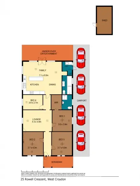 Floorplan of Homely house listing, 25 Rowell Cres, West Croydon SA