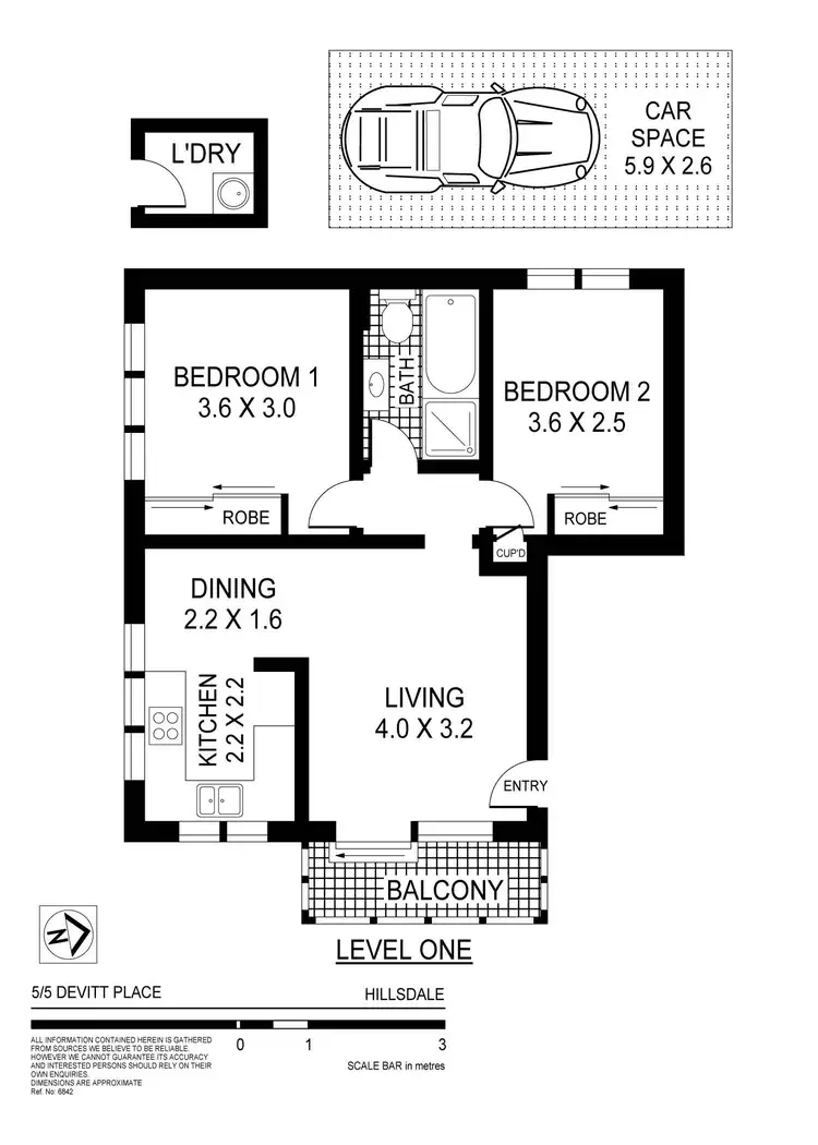 Floorplan of Homely unit listing, 5/5 Devitt Pl, Hillsdale NSW