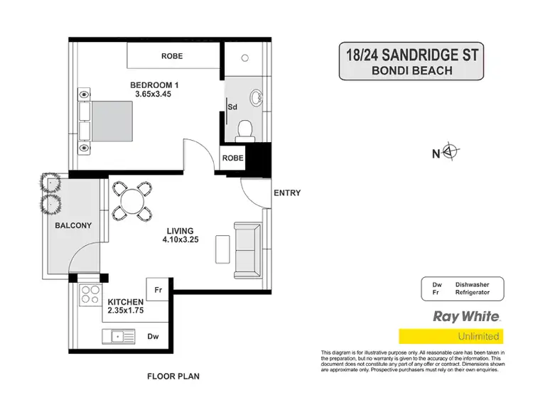 Floorplan of Homely apartment listing, 18/24 Sandridge St, Bondi Beach NSW