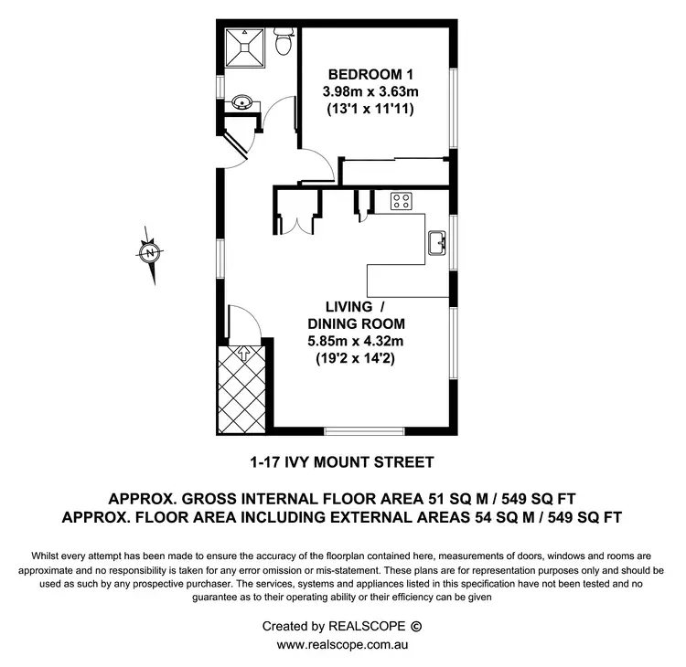 Floorplan of Homely unit listing, 1/17 Ivymount St, Nathan QLD
